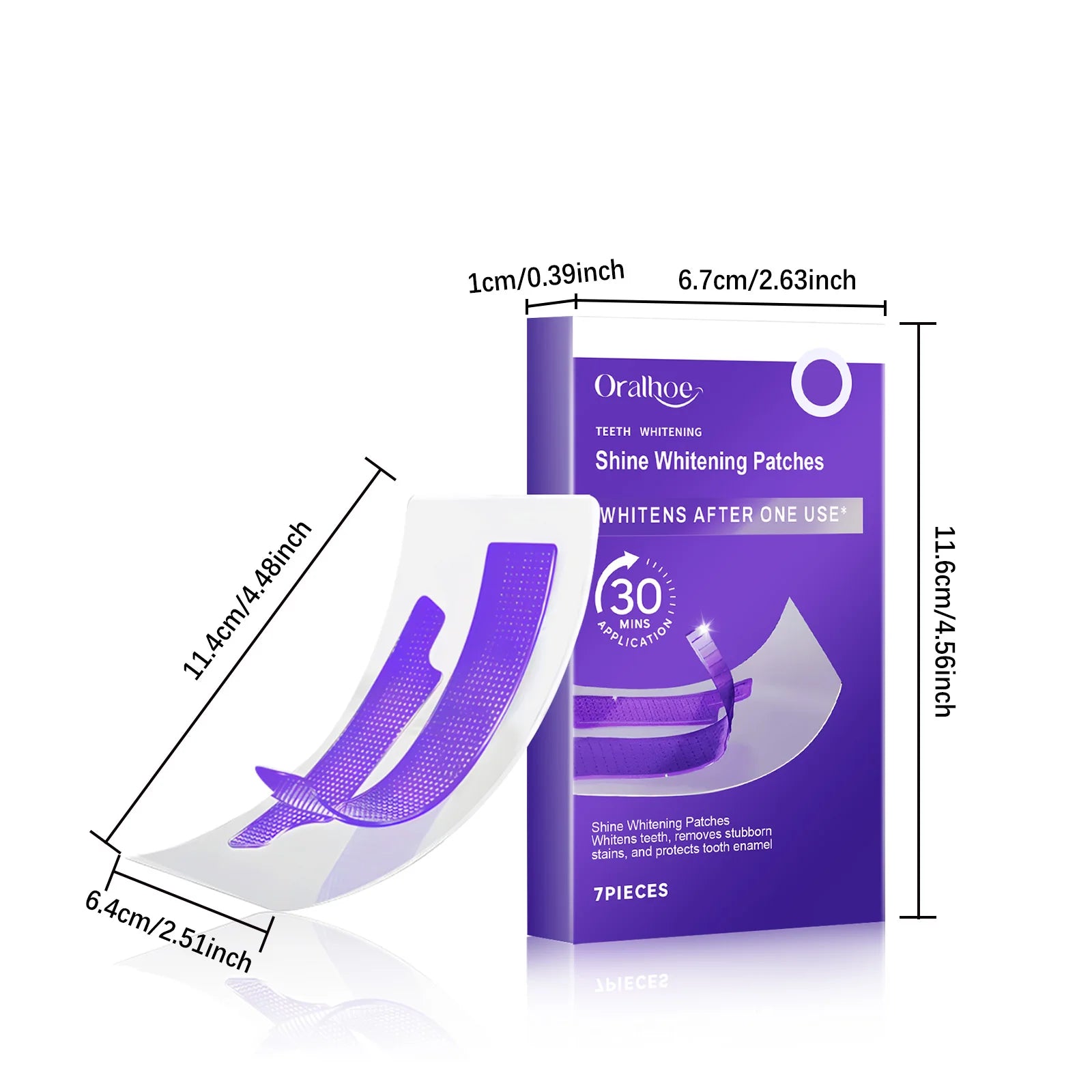 Purple Teeth Whitening Strips Brighten Tooth Remove Plaque Stain Cleaning Oral Hygiene.