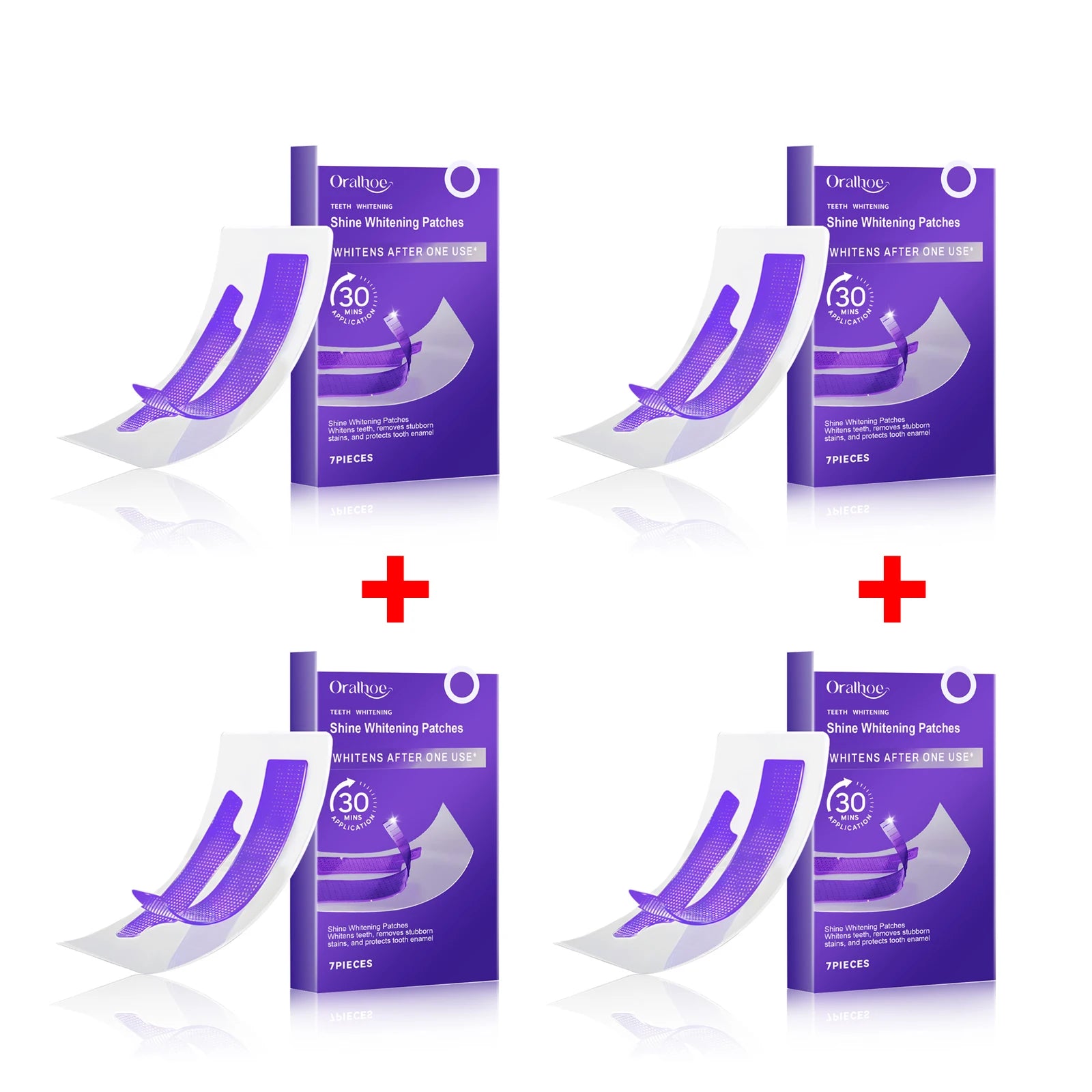 Purple Teeth Whitening Strips Brighten Tooth Remove Plaque Stain Cleaning Oral Hygiene.