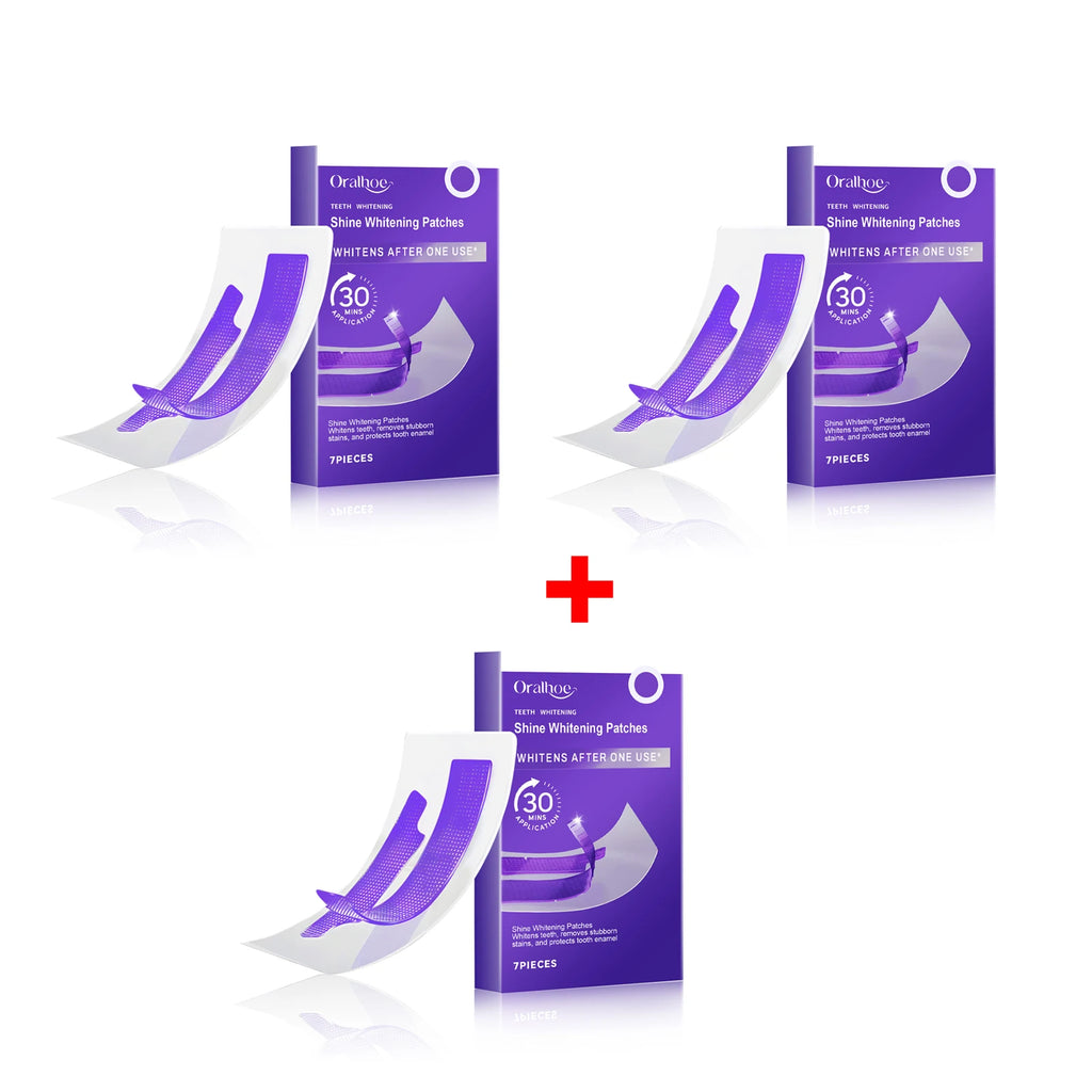 Purple Teeth Whitening Strips Brighten Tooth Remove Plaque Stain Cleaning Oral Hygiene.